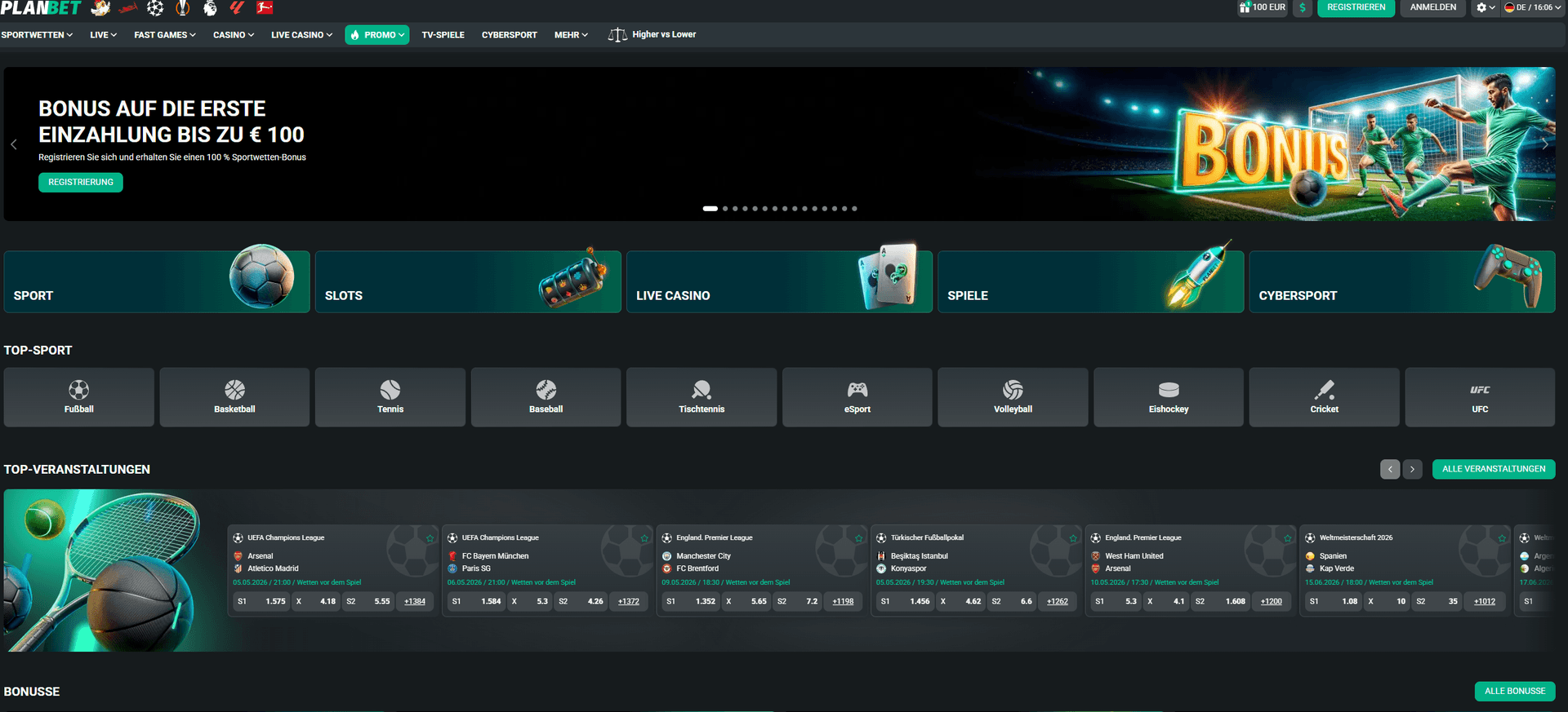 Planbet Ausländ Online Casino